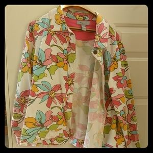 Floral denim jacket